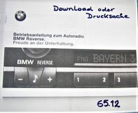 Autoradio-BMW Reverse 65.12 RDS ~ BEDIENUNGSANLEITUNG ! ~ ab 5,50 Bayern - Simbach Vorschau