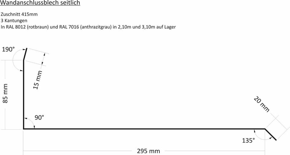 Kantteile in rotbraun + antrazitgrau - 2,10m + 3,10m LAGERWARE in Hallerndorf