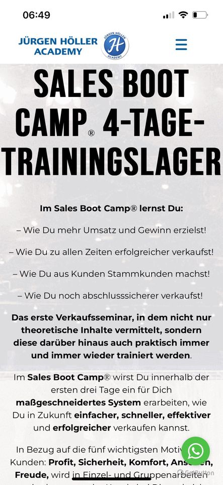 Sales Boot Camp mit Mike Diersen Thore Friedrichs Jürgen Höller in Friedrichshafen