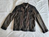 Lederjacke in Bikerform, Herren, Männer, Schwarzbraun, Jacke Brandenburg - Müllrose Vorschau