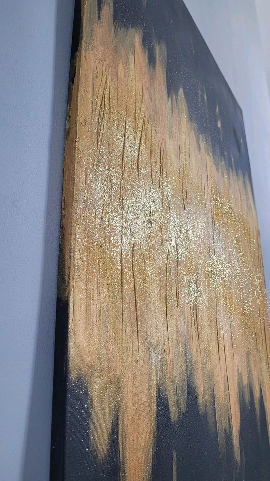 Gemälde Bild 75 x 115 cm schwarz gold Acryl Unikat in Ritterhude