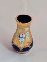 Kleine tschechische Vintage Vase kobaltblaues Glas mit Golddekor Sachsen - Zwickau Vorschau