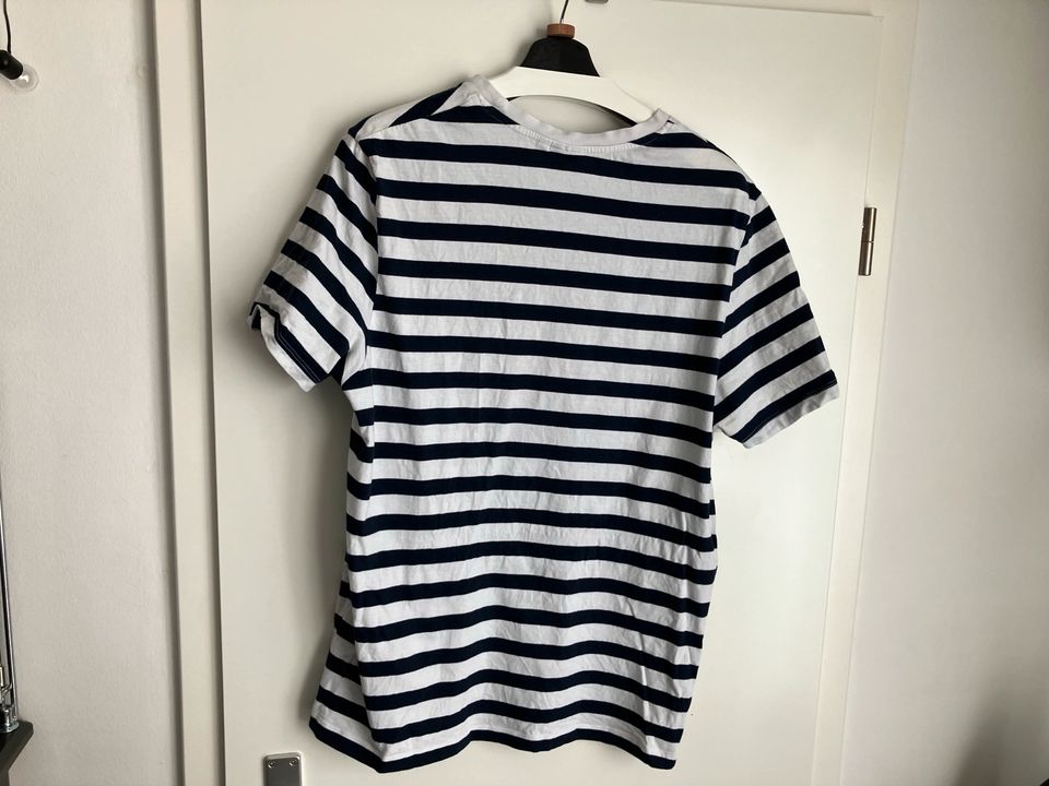 ASOS Herren T-Shirt XL Tall Weiß Blau Streifen Shirt in Berlin