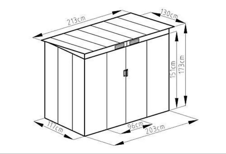 Gerätehaus Gartenhaus Metall Geräteschuppen Hütte mit Satteldach in Bebra