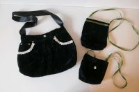 Schwarze Samt Handtasche mit Spitze und Satin Baden-Württemberg - Mannheim Vorschau