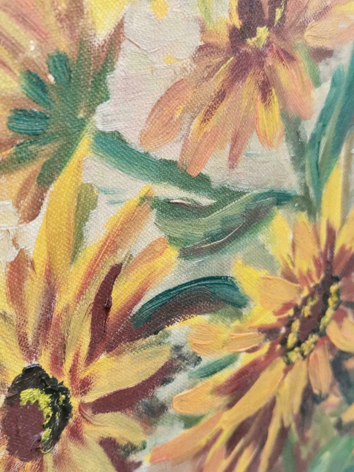 ***~* Öl Gemälde " Gelbe Blumen " Handgemaltes Bild *~* in Coburg