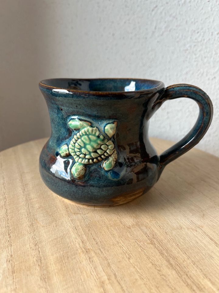 Keramiktasse handgemacht Schildkröte pottery Etsy einzigartig in Hattenhofen