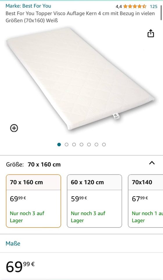 Ikea Sniglar Juniorbett 70x160cm + Visko Auflage Bettlaken in Leipzig