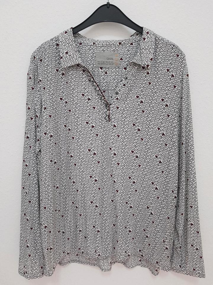 Blusenshirt CECIL Gr.46/48 schwarz weiß rot Herzen in Barsinghausen