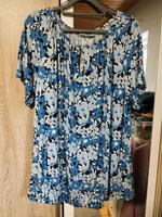 T-Shirt Gr. 46 48 50 blau weiß schwarz Kik Janina Blumenmuster Bayern - Feldkirchen Niederbay Vorschau