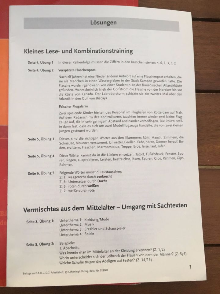 Deutsch Arbeitsheft Klasse 7 Gymnasium mit Lösungsheft PAULD in Gau-Algesheim