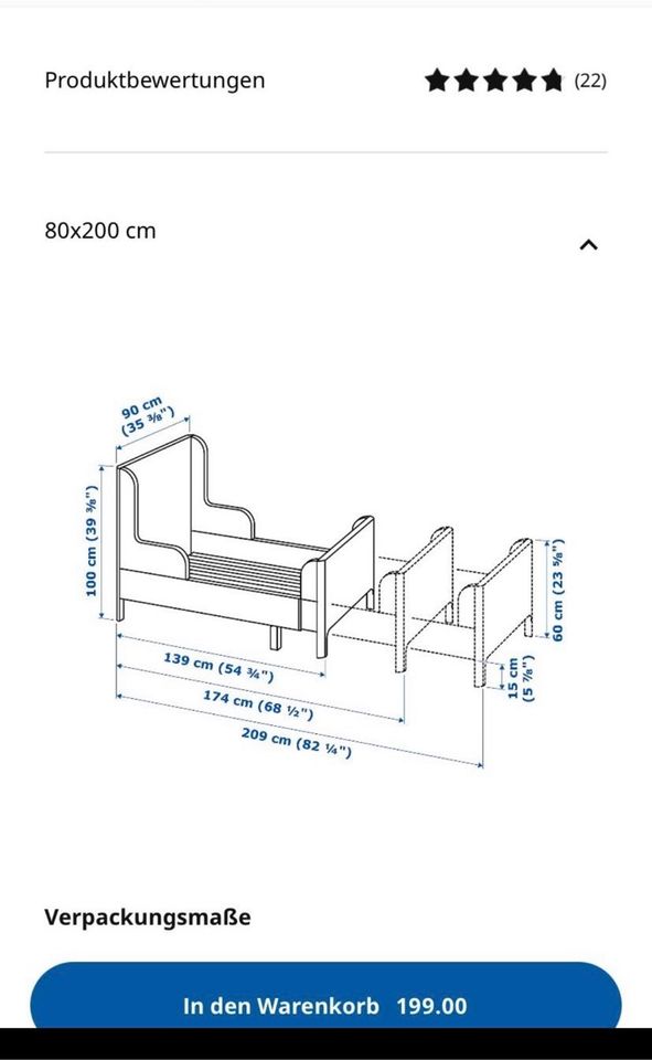 Ikea Kinderbett ausziehbar in Bergkamen