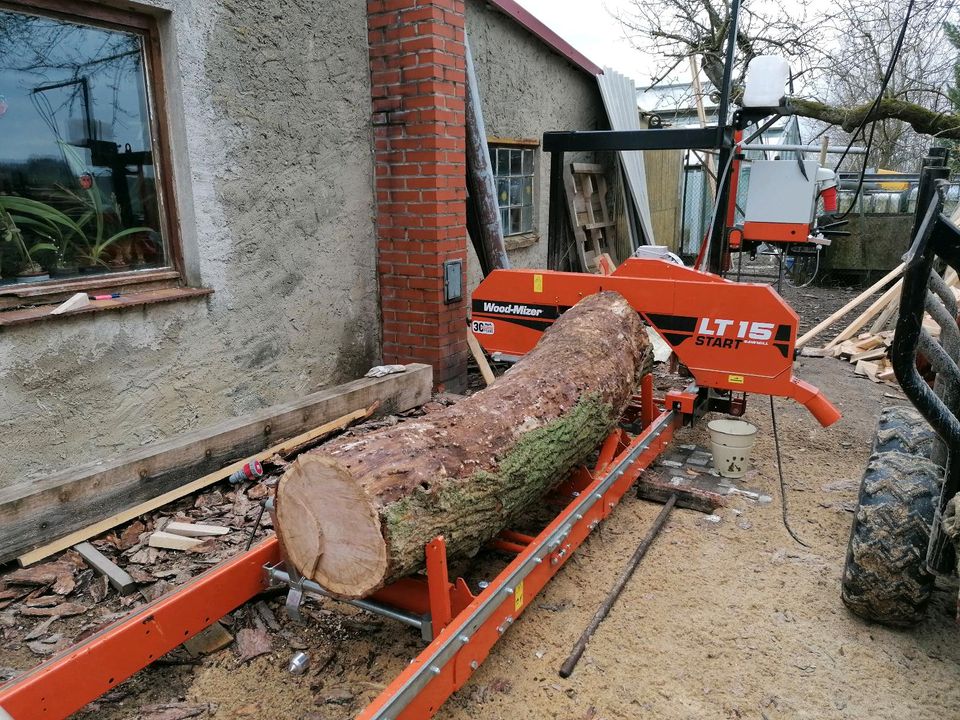 Lohnschnitt Sägegatter Bauholz  Balken Bohle Bretter Edelholz in Zerrenthin