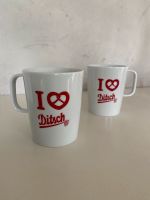 2 Tassen NEU weiß rot Porzellan Keramik Tasse Ditsch Brezel Nordrhein-Westfalen - Herzogenrath Vorschau