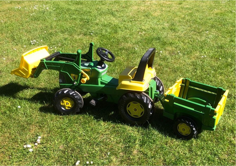 Rolly Toys John Deere Kinder-Tret-Traktor Frontlader mit Anhänger in Ammersbek