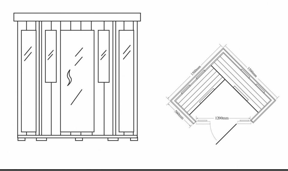 Luxus LED Infrarotsauna 150x150x190cm Infrarotkabine-Wärmekabine in Hofkirchen