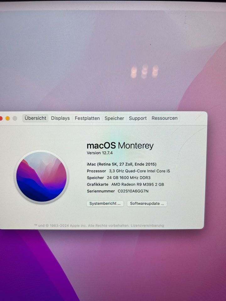 iMac 27 5K Retina. , 2015 , Teildefekt in Hannover