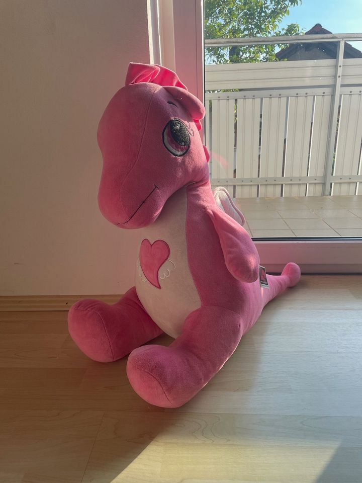 Riesen-Plüsch-Drache Kuscheltier Rosa in Obergünzburg