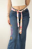 Dunkelblaue vintage Hippie Jeans mit bestickten Blumen Baden-Württemberg - Konstanz Vorschau