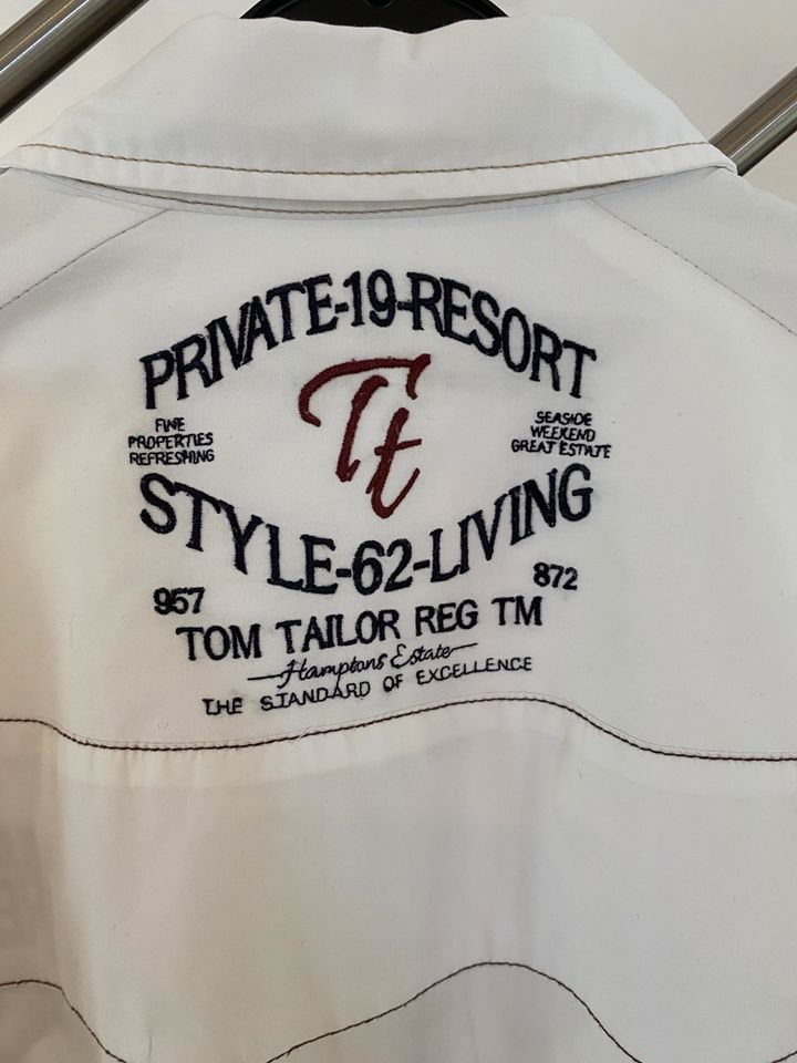 Hemd/Oberhemd (weiß/Langarm) „Tom Tailor“ - Gr. M in Langenberg