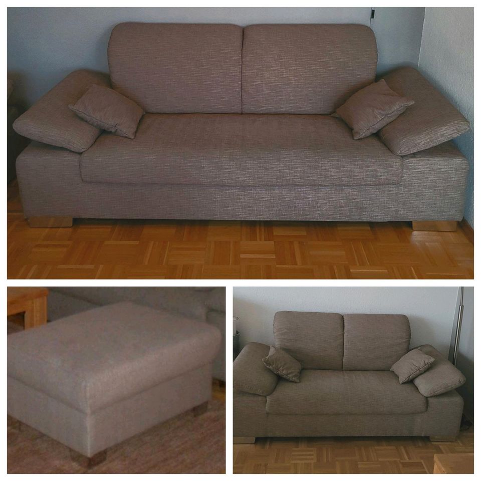 Couch Sofa 3 Sitzer 2 Sitzer Hocker in Düsseldorf