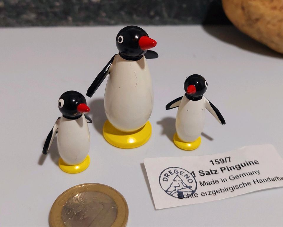 3er Set Pinguine Miniaturen Dregeno Erzgebirge in Bad Elster