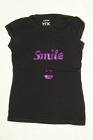 T Shirt DIY Unikat Smile 134 140 schwarz Glitzer lila Bayern - Hohenpeißenberg Vorschau