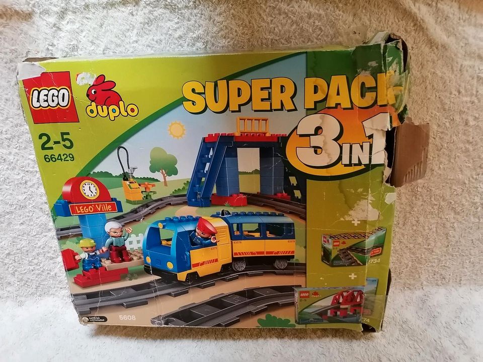 Lego Duplo Eisenbahn Super Pack 3in1 66429 + Schiebelok 6144 in Parkstetten