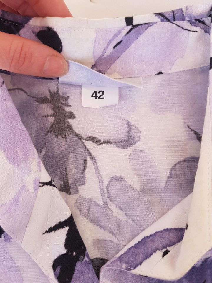 Sommer Hemd lila blumen XL oberteil mit knöpfe in Hamburg