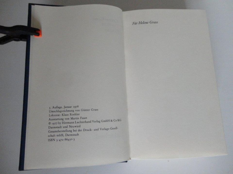 Der Butt Günter Grass Roman Hardcover,Luchterhand 1978,guter Zust in Duisburg
