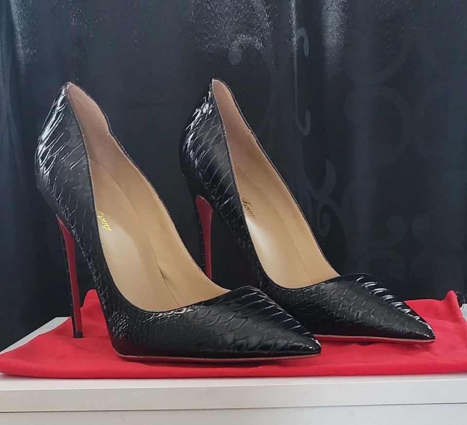 Sexy High Heels 12cm Stilettos Pumps Schwarz Schlangenleder 43.5 in Berlin