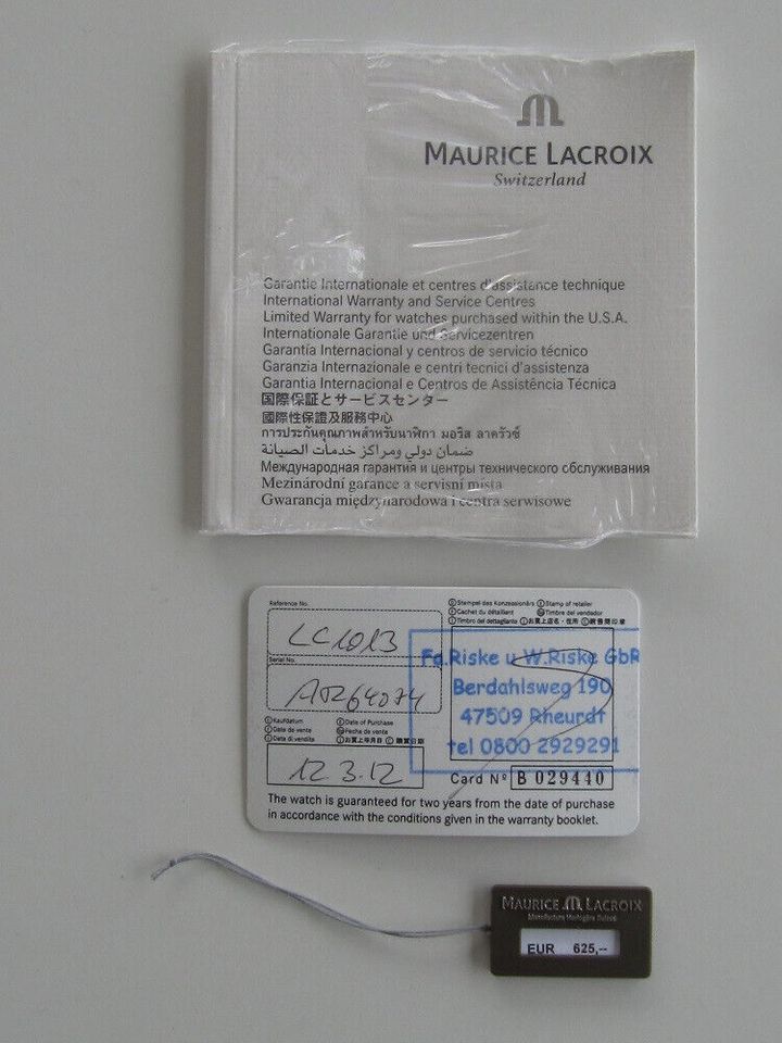 Maurice Lacroix Damenuhr Edelstahl Quarz Box Papiere LC1013 in Aachen