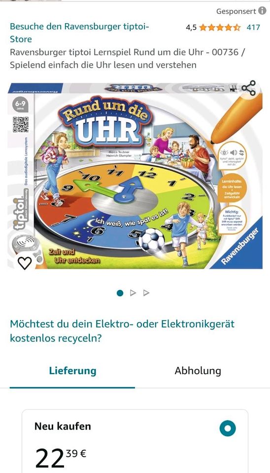 NEU Tiptoi Spiel Rund um die Uhr in Königswinter