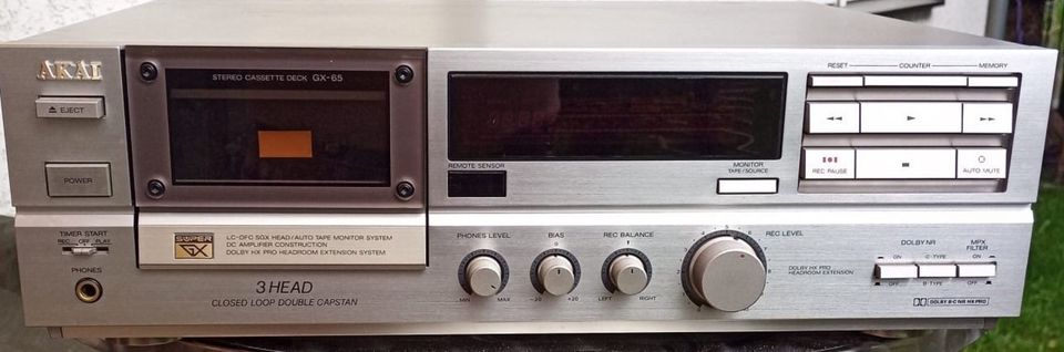 Akai GX-65 Stereo Cassette Deck, Riemen defekt, inkl. Porto in Chorin