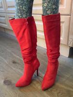 Kniestiefel samt Rot, Gr 39, High Heels Creamy Moda Sachsen - Chemnitz Vorschau