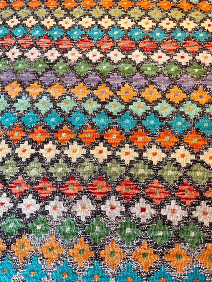 Afghan Kelim 145x101 Kilim Teppich carpet rug geometrisch orange in Berlin