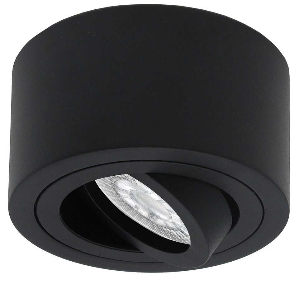 LED 230V Aufbaustrahler Deckenaufbauleuchte Deckenlampe flach 5W 50° Spot Schwarz Weiß Alu-Silber rund eckig Aufputz Leuchte Lampe schwenkbar MILAN S in Lünen