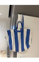 Tasche Baumwolle Shoppee blau weiß gestreift wie neu H&M Damen Niedersachsen - Uelzen Vorschau