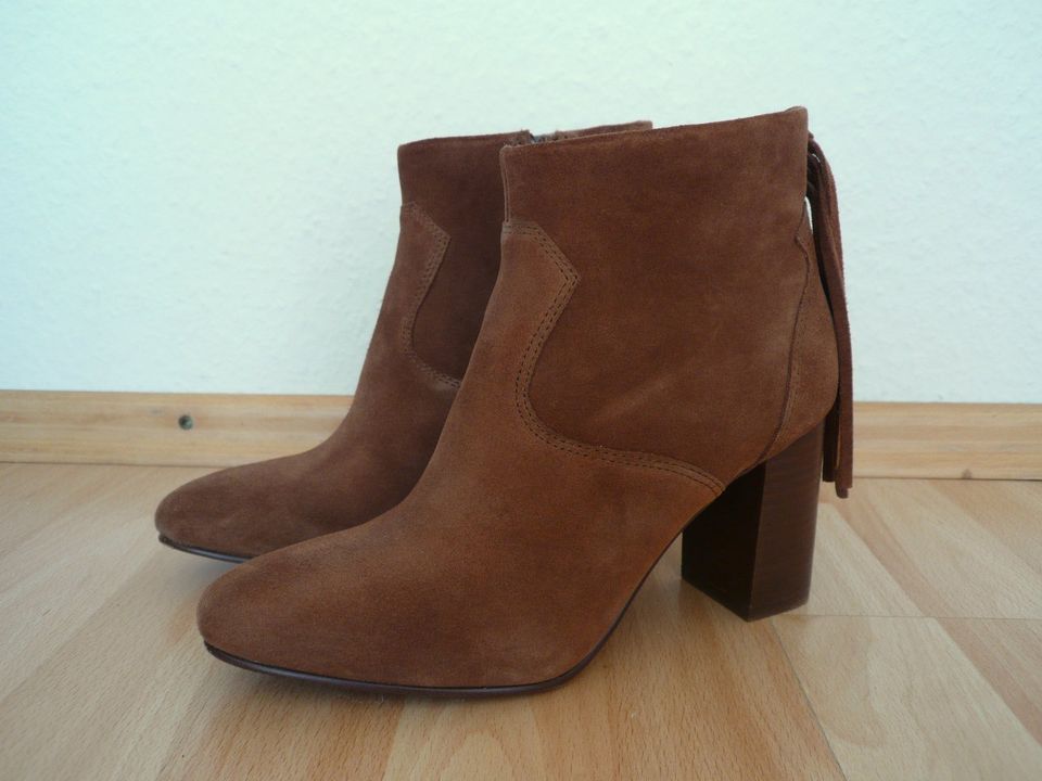 ESPRIT Stiefeletten Cognac / Braun Wildleder Größe 38 TOP in Aalen