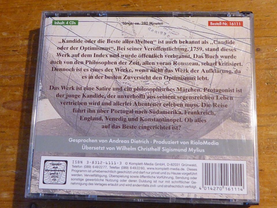 Voltaire, Candide oder die beste aller Welten. 4 CDs in Flammersfeld