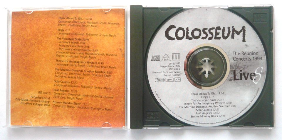 Colosseum - LiveS (Reunion Concerts 1994) | CD | neuwertig | Köln in Waldbronn