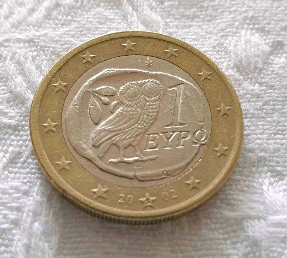 1 Euro Münze Eule Griechenland 2002 mit S im Stern Fehlprägungen in Berlin