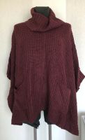 TOP*oversized Grobstrick-Poncho Rollkragen*bordeaux weinrot M/L * Berlin - Steglitz Vorschau