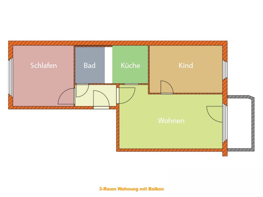 3-Raum-Wohnung mit bodengleicher Dusche und Balkon, neu saniert in Ellefeld