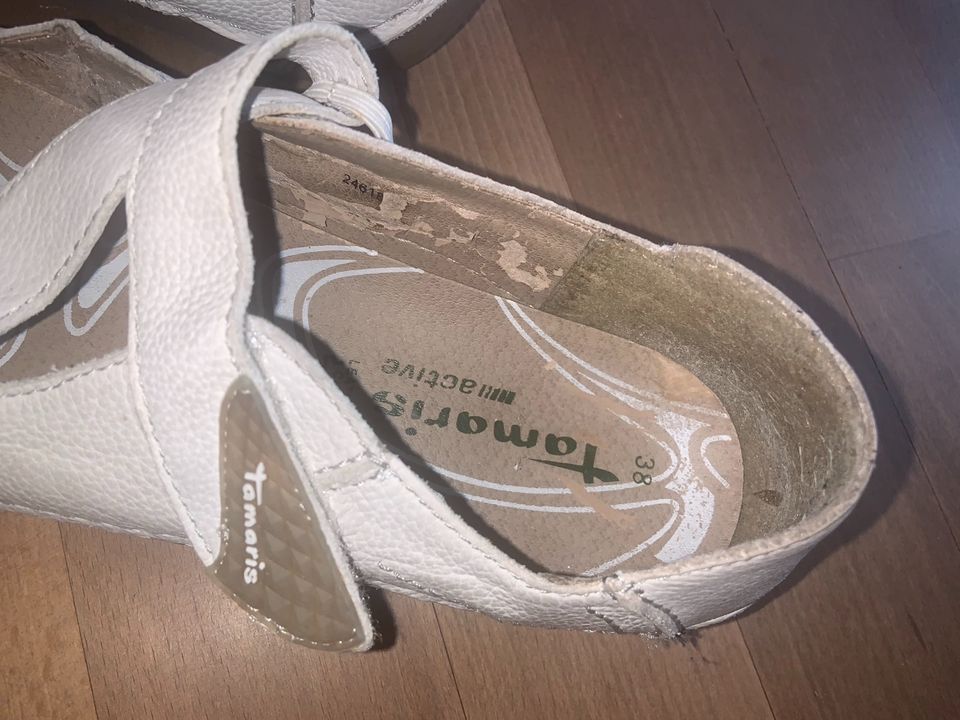 Tamaris active * Leder Schuhe Ballerina, creme, Gr. 38 in Jena