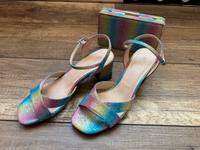 Menbur Sandalette & Clutch - Leder | Regenbogen | Gr. 40 | Set Baden-Württemberg - Munderkingen Vorschau