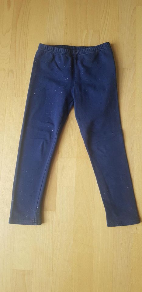 Leggings Kiki & Koko, Glitzer-Blau, Neuwertig, Gr. 116 in Frankfurt am Main