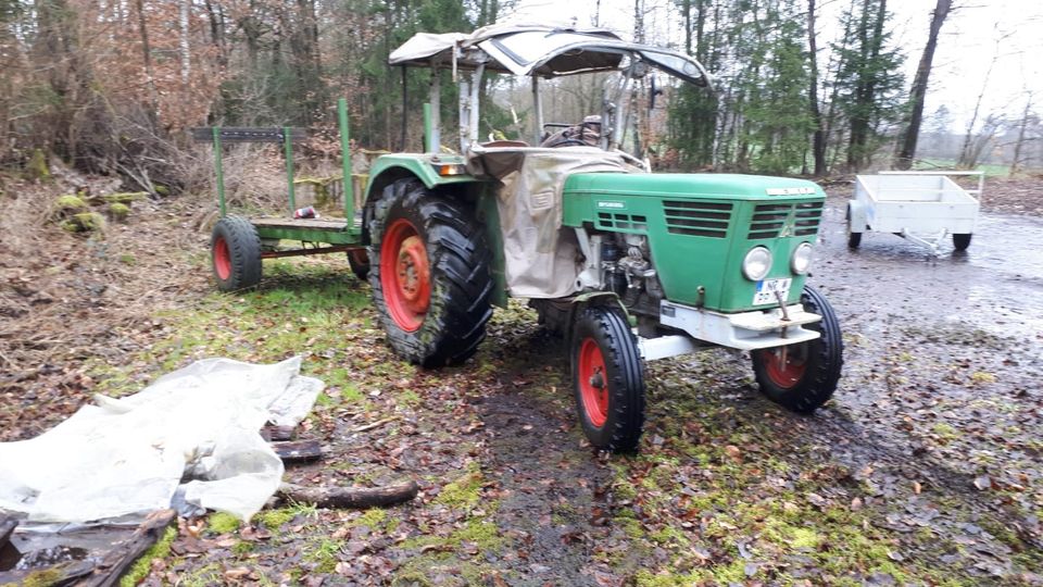 Deutz 5006 Traktor Anhänger Spalter Krahn in Urbach Westerw