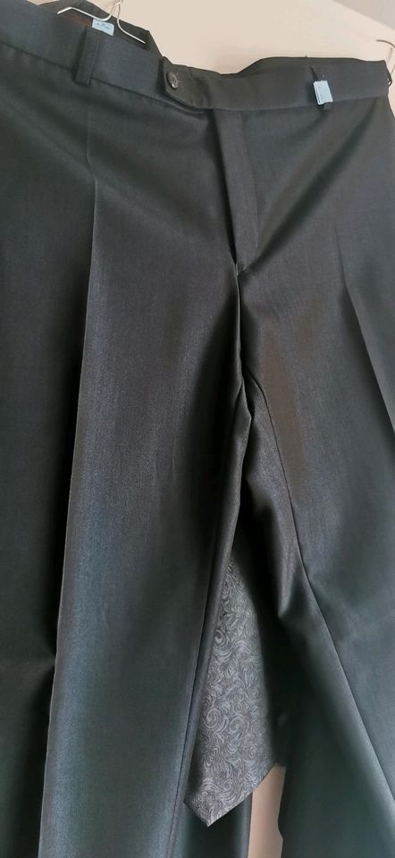 Herrenanzug Anzug Hose Weste Jacket Plastron blau meliert 54 xl in Wittendörp