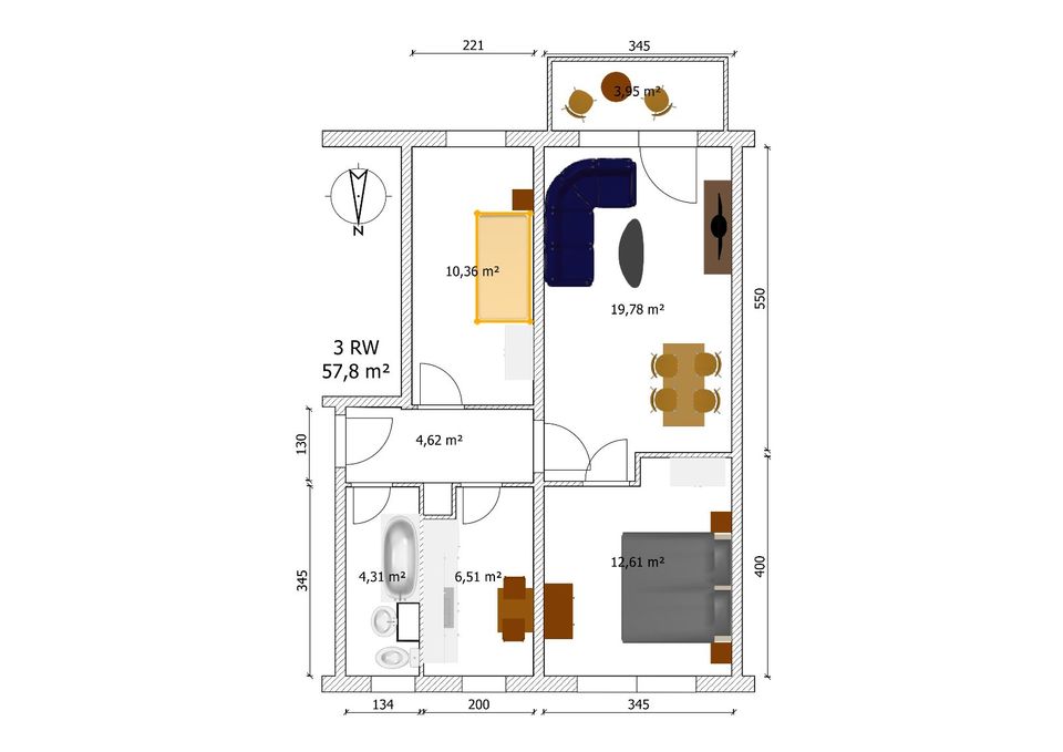 kleine gemütliche 3 Raumwohnung mit Balkon - SO18 in Großschönau